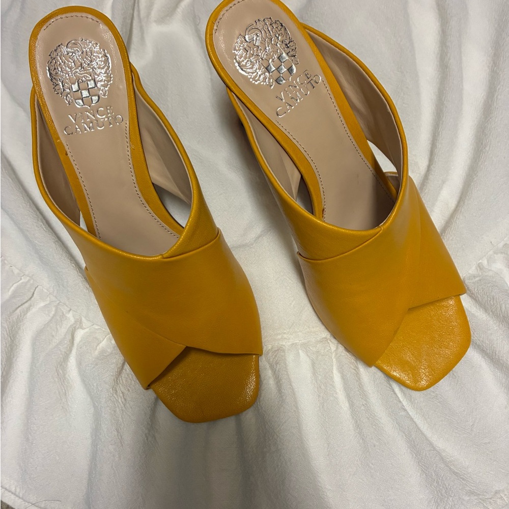 Vince Camuto Mustard Yellow Mules
